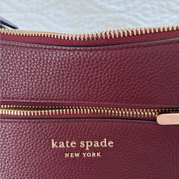 Kate Spade burgundy pebbled leather Crossbody Bag - Picture 3 of 10